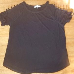 NWOT Black shirt with arm detailing.